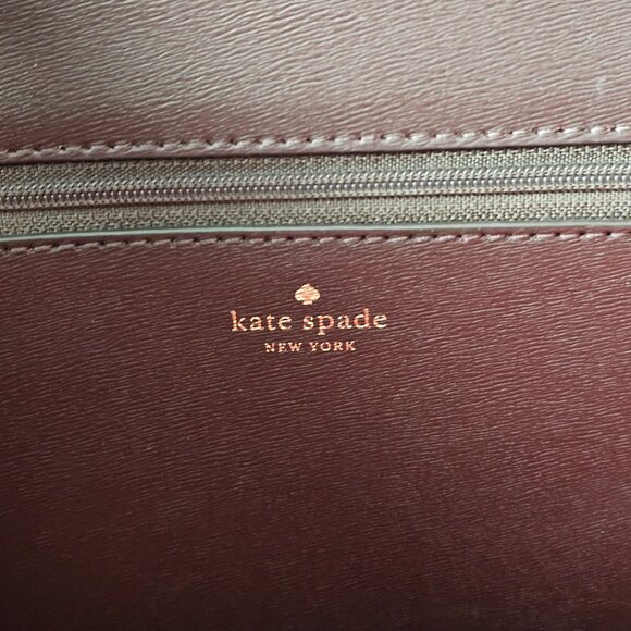 KATE SPADE Kaci Chocolate Cherry Leather Large Tote Shoulder Bag COA - Picture 11 of 16